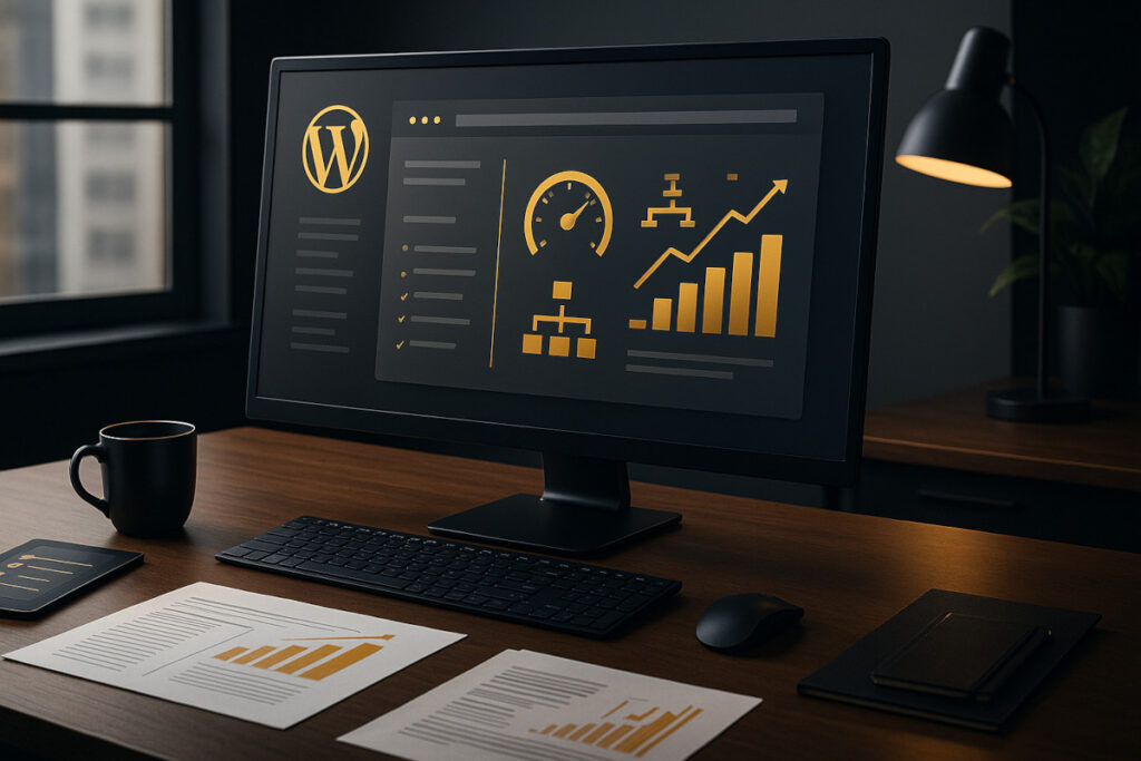 Proces tworzenia strony www wspierającej SEO – ekran WordPress i dokumentacja