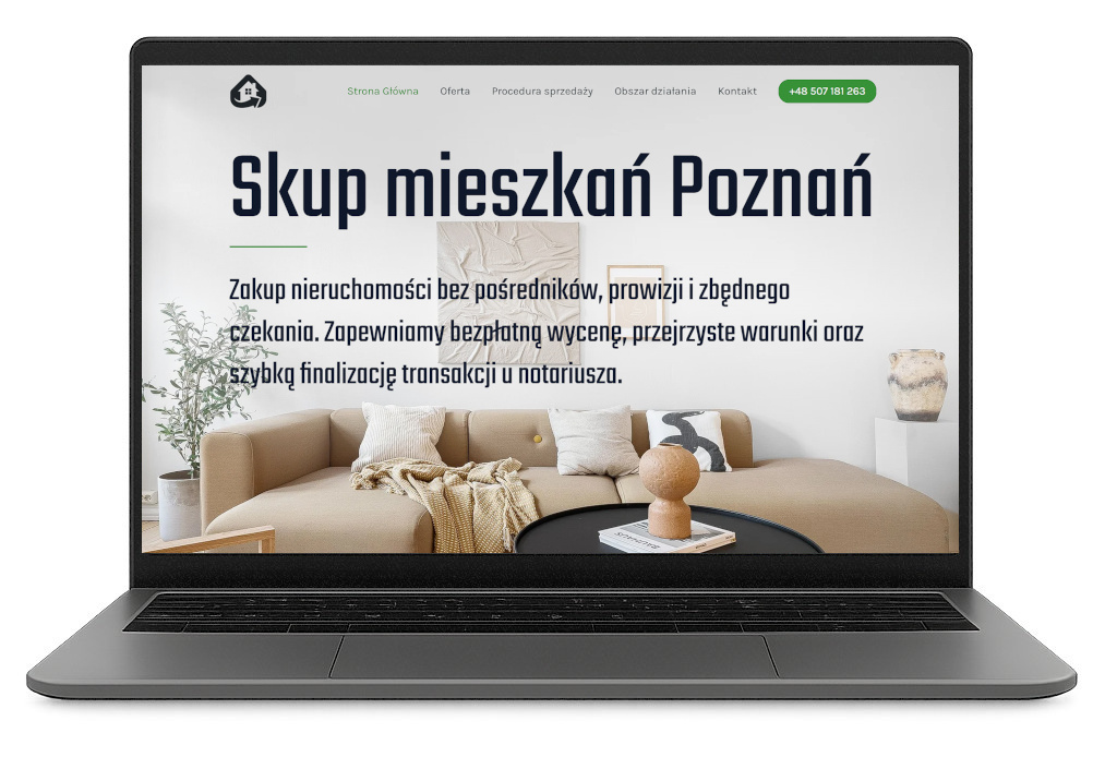 Strona stworzona dla klienta Skup mieszkań Poznań